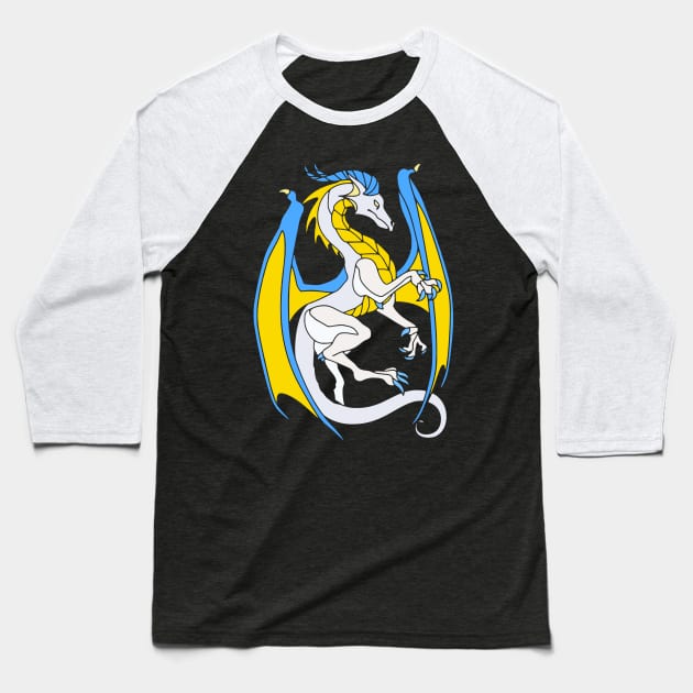 White Dragon Baseball T-Shirt by AlondraHanley